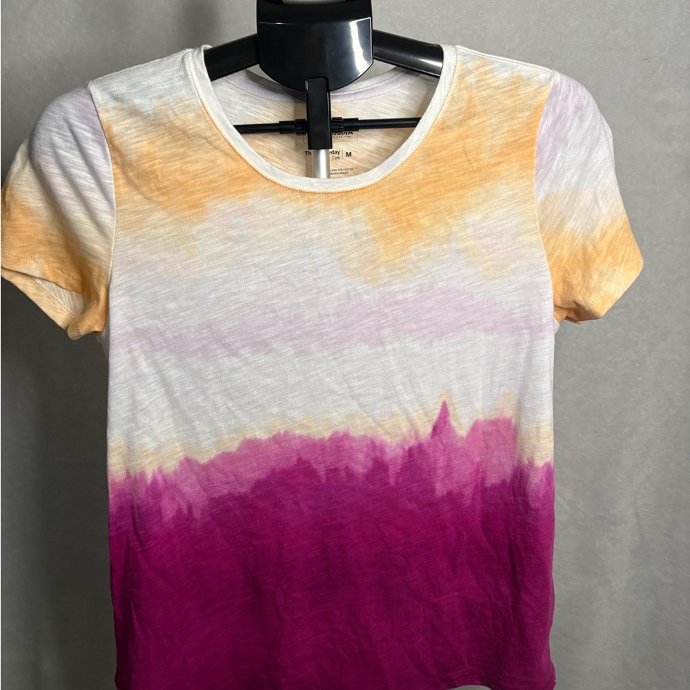 Sonoma Short Sleeve Tie-Dye Tee in White, Yellow & Magenta